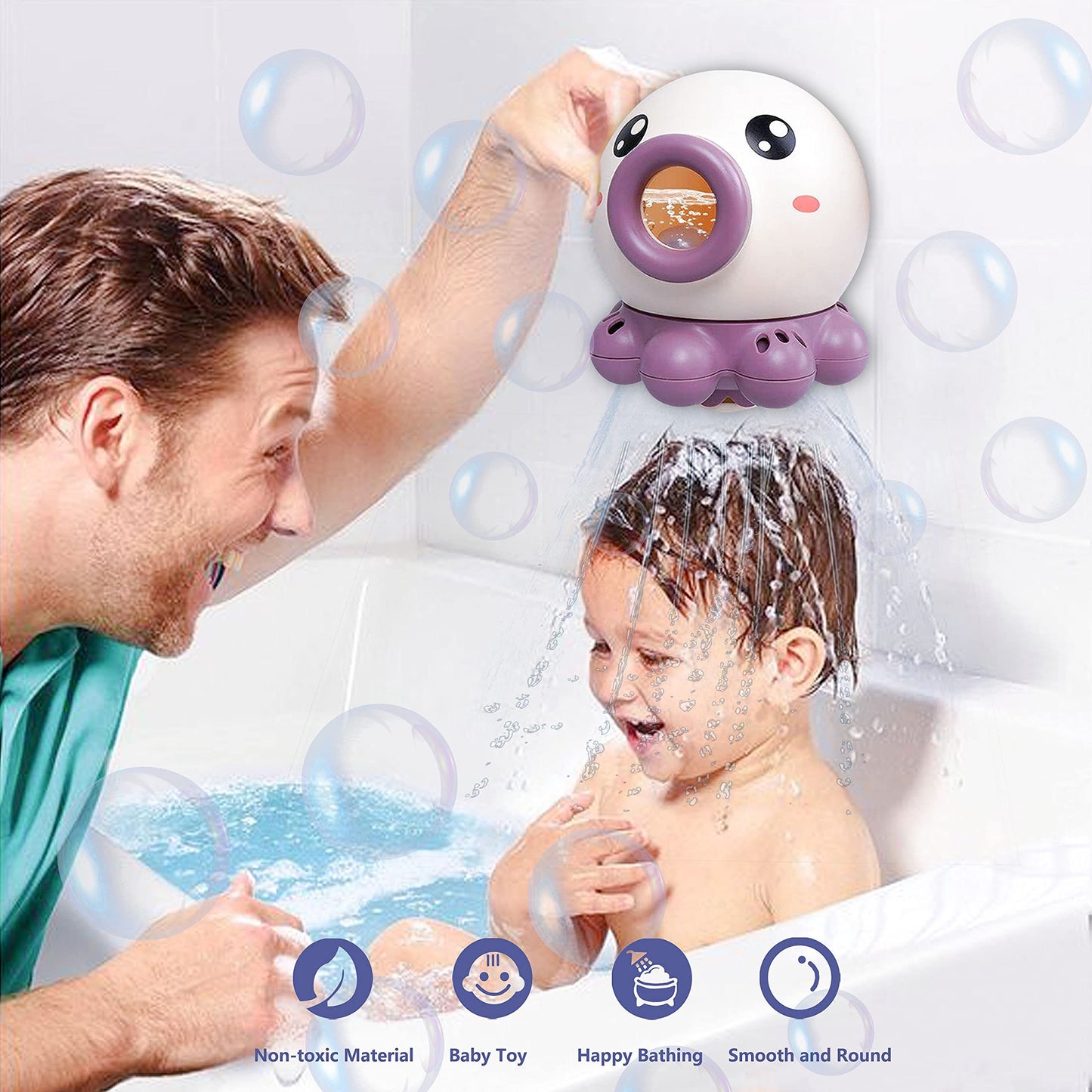 Octopus Fountain Bath Toy Water Jet Rotating Shower Bathroom Toy Summer Water Toys Sprinkler Beach Toys Kids Water Toys - Ayaalawshop