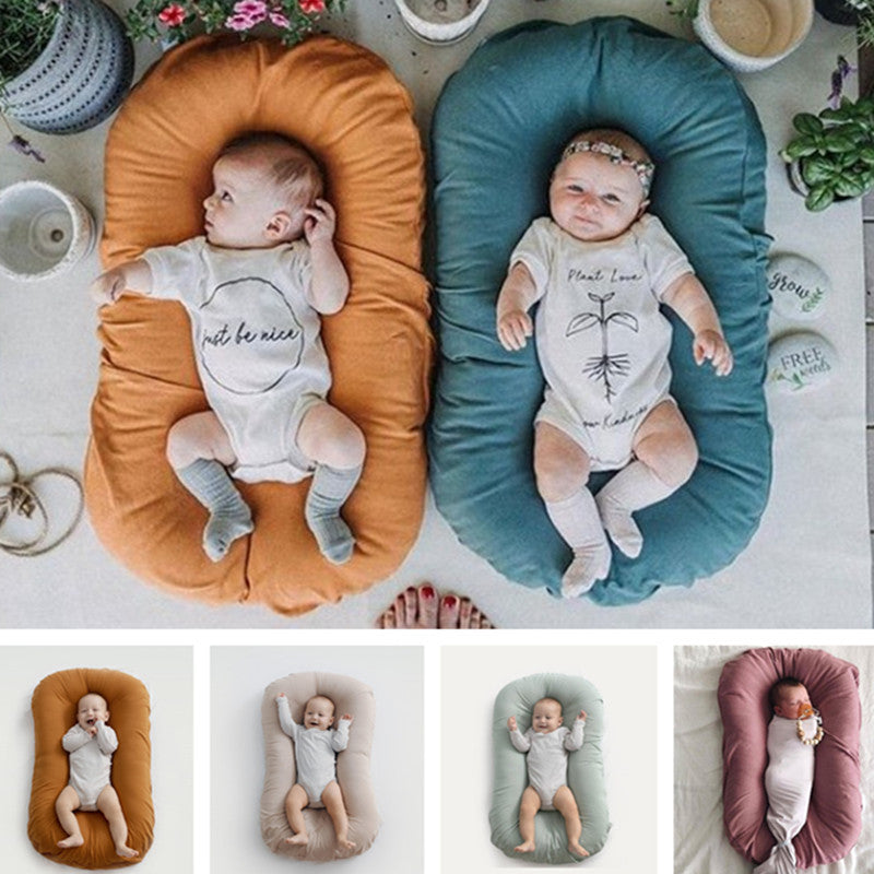 Baby Nest Bed Crib Newborn Baby Nest Cot Cribs Infant Portable Cotton Crib Travel Cradle Cushion - Ayaalawshop