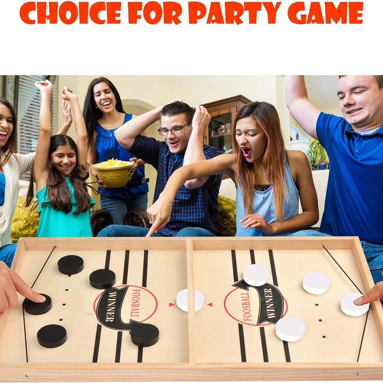 Fast Sling Puck Game,Wooden Hockey Game,Super Foosball Table,Desktop Battle Parent-Child Interaction Winner Slingshot Game,Adults And Kids Family Game Toys - Ayaalawshop