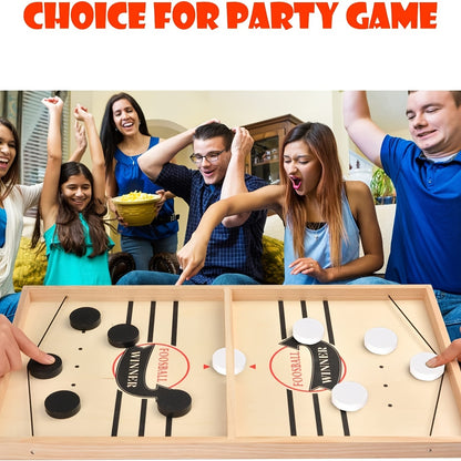 Fast Sling Puck Game,Wooden Hockey Game,Super Foosball Table,Desktop Battle Parent-Child Interaction Winner Slingshot Game,Adults And Kids Family Game Toys - Ayaalawshop