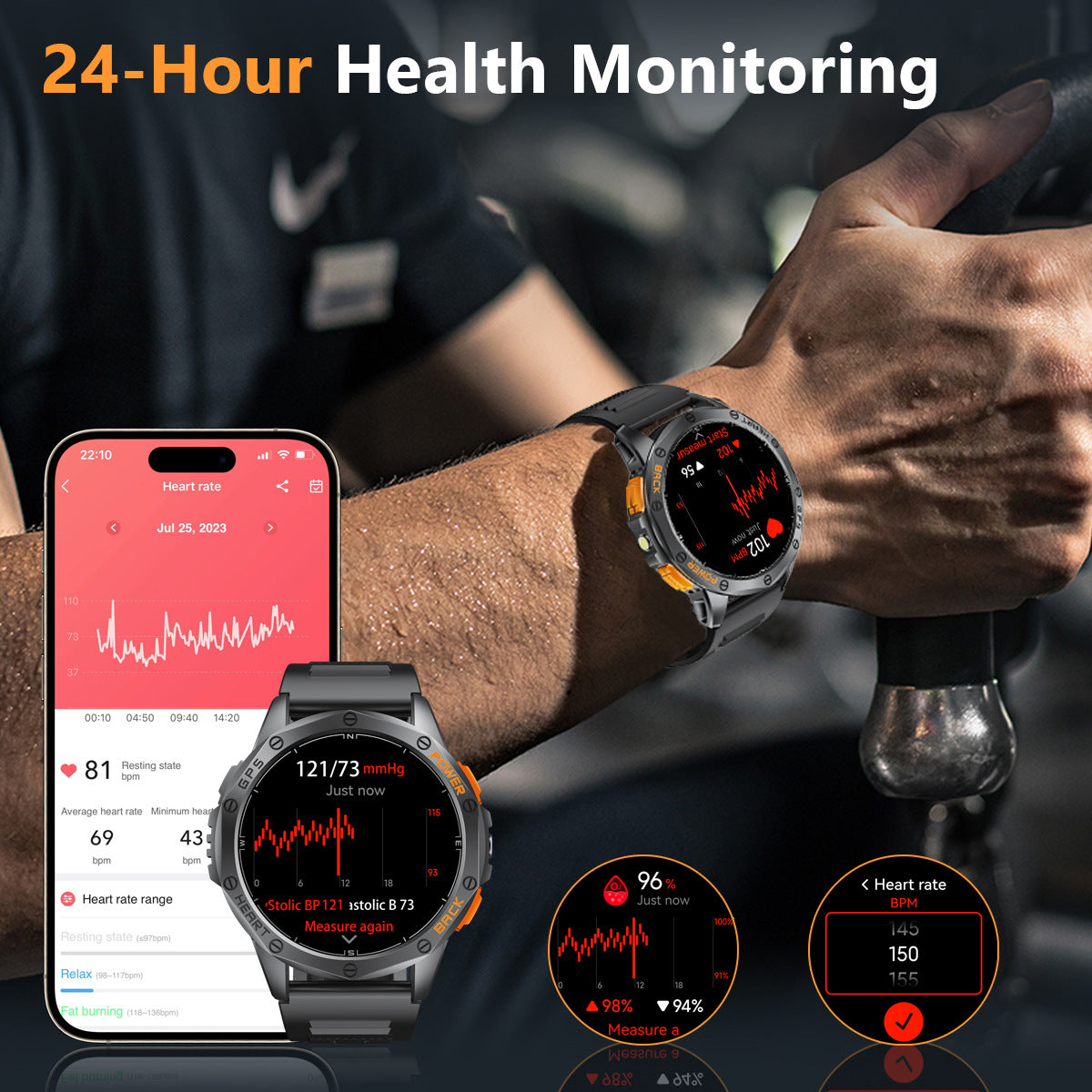 Outdoor MD53 Smart Watch GPS wasserdichte Sportuhr Kompass