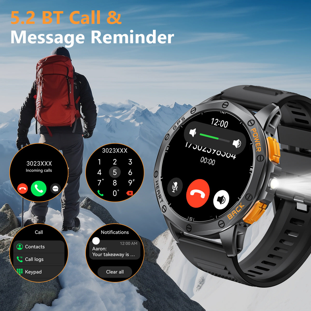 Outdoor MD53 Smart Watch GPS wasserdichte Sportuhr Kompass