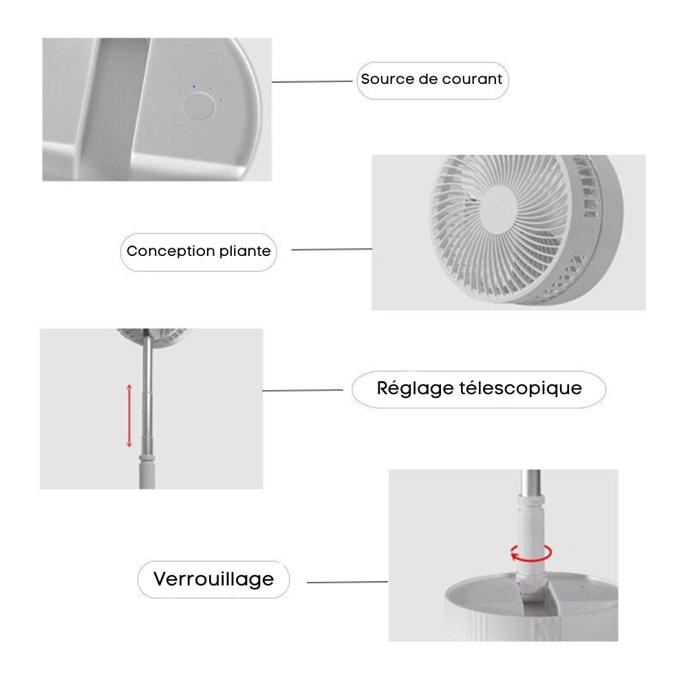 FoldAir - Cordless Retractable Portable Fan