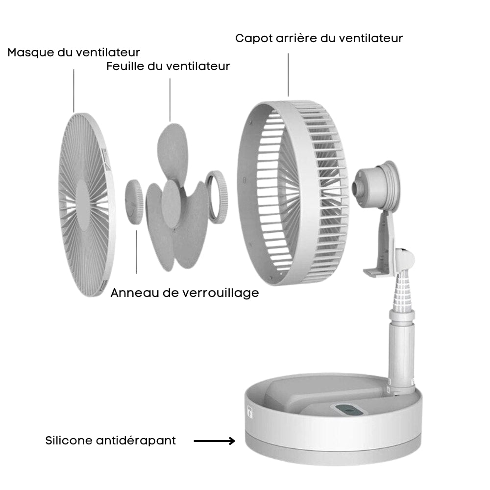 FoldAir - Cordless Retractable Portable Fan