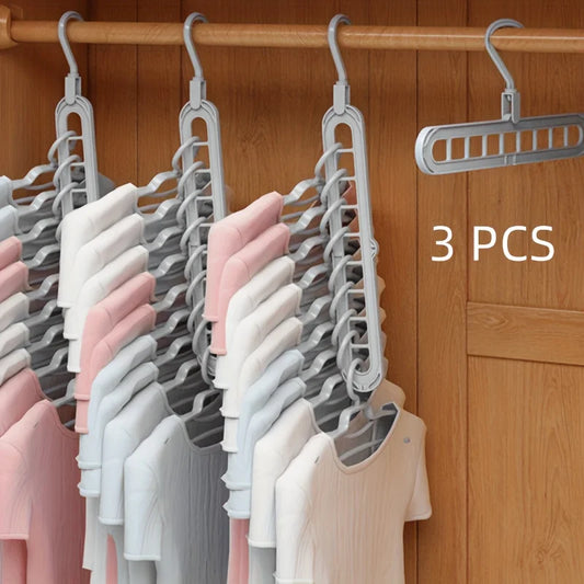 Lot de 3 Cintres Gagne-Place Robustes pour Armoire et Dressing