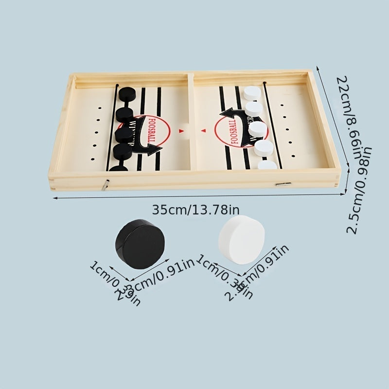 Fast Sling Puck Game,Wooden Hockey Game,Super Foosball Table,Desktop Battle Parent-Child Interaction Winner Slingshot Game,Adults And Kids Family Game Toys - Ayaalawshop