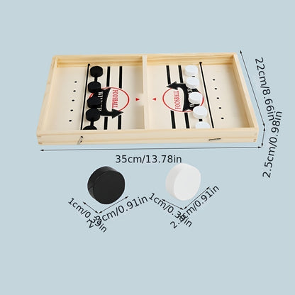 Fast Sling Puck Game,Wooden Hockey Game,Super Foosball Table,Desktop Battle Parent-Child Interaction Winner Slingshot Game,Adults And Kids Family Game Toys - Ayaalawshop