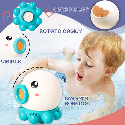 Octopus Fountain Bath Toy Water Jet Rotating Shower Bathroom Toy Summer Water Toys Sprinkler Beach Toys Kids Water Toys - Ayaalawshop