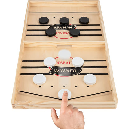 Fast Sling Puck Game,Wooden Hockey Game,Super Foosball Table,Desktop Battle Parent-Child Interaction Winner Slingshot Game,Adults And Kids Family Game Toys - Ayaalawshop